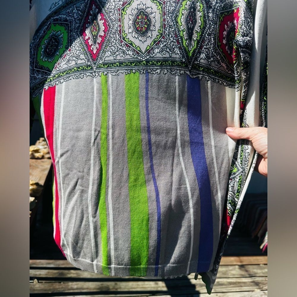 Etro Sweater Gorgeous detail and color luxury Silk/Elastin blend SZ 40 EU US S - Picture 4 of 7